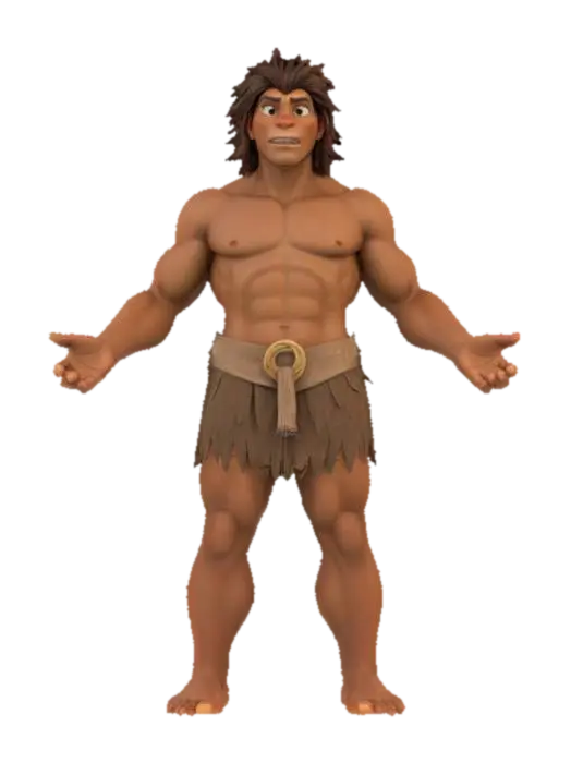 Create a tarzan character with a real appearance from the cartoon, just like he… 3D model, vytvořený pomocí AI