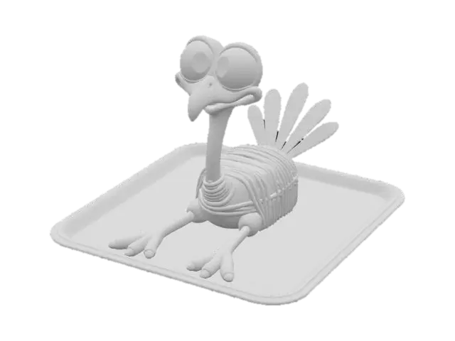 3D model for Gobble Surprise, turkey dinner #food#