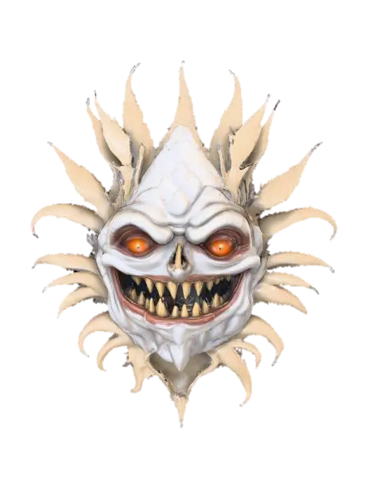 Spiky Grin Monster - Hanger 3D model, vytvořený pomocí AI