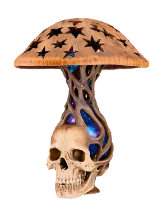 Ethereal Shroom Skull - Third 3D-model, gegenereerd door AI