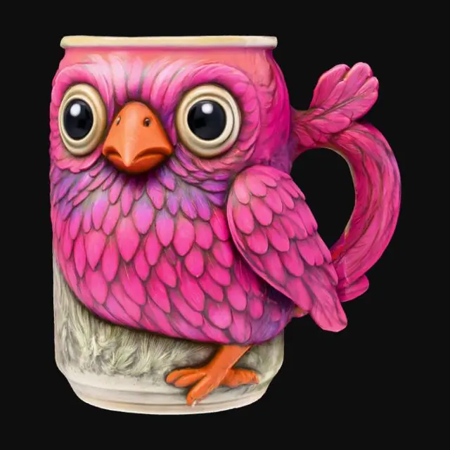 3D model for Pink bird mug