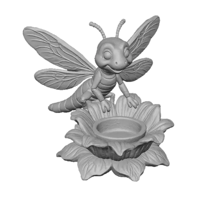 3D model for Whimsical dragonfly tea light keeper