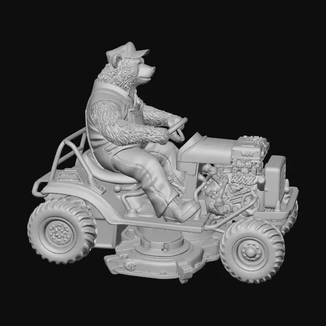 3D model for bear on a beefed up Lawn Tractor