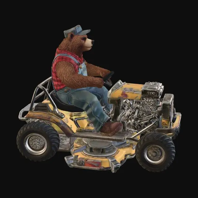 3D model for bear on a beefed up Lawn Tractor