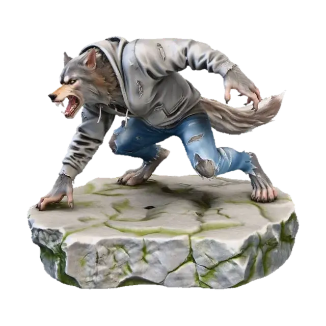Modèle 3D Werewolf in Rags - Torn, généré par IA