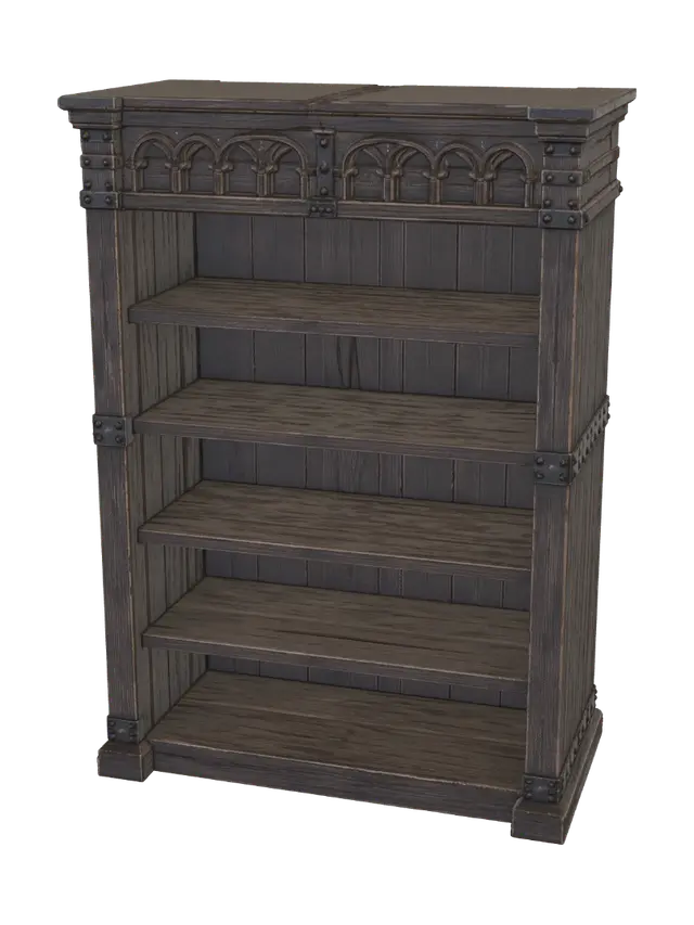 Estante Medieval Vazia - Woodcarving 3D model, vytvořený pomocí AI