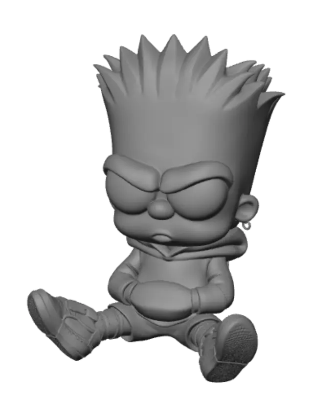 3D model for Angry Bart in a Nike hoodie