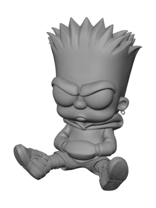 3D model for Angry Bart in a Nike hoodie