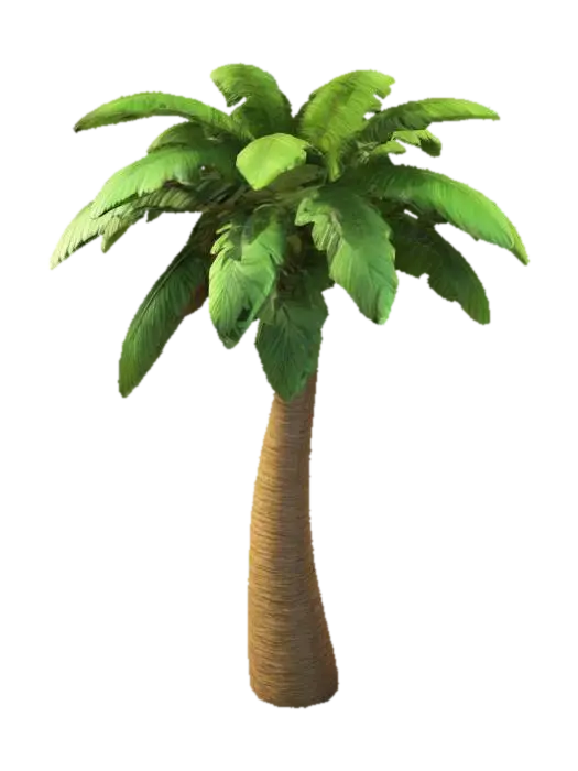 Cartoon palm tree, 3d render 3D model, vytvořený pomocí AI