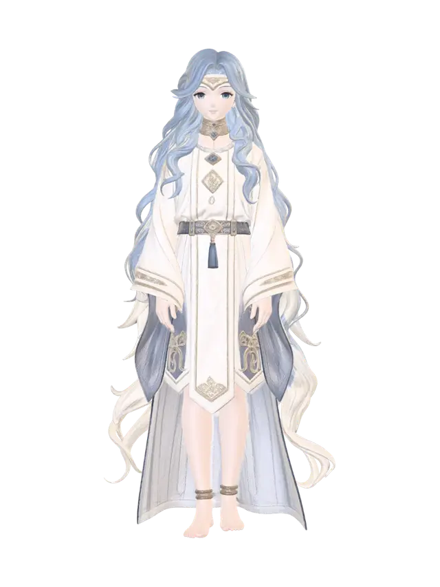 AURELIA "THE AZURE ORACLE" - Barefoot 3D model, vytvořený pomocí AI