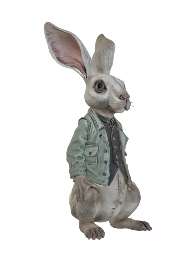 Dapper Hare in a Coat 3D model, vytvořený pomocí AI