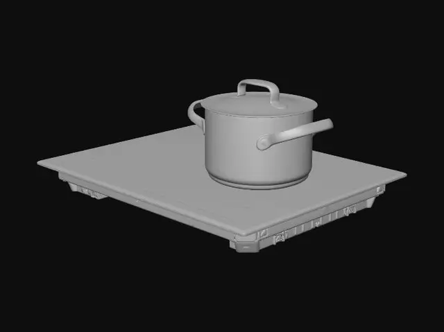 3D model for Stockpot on induction cooktop