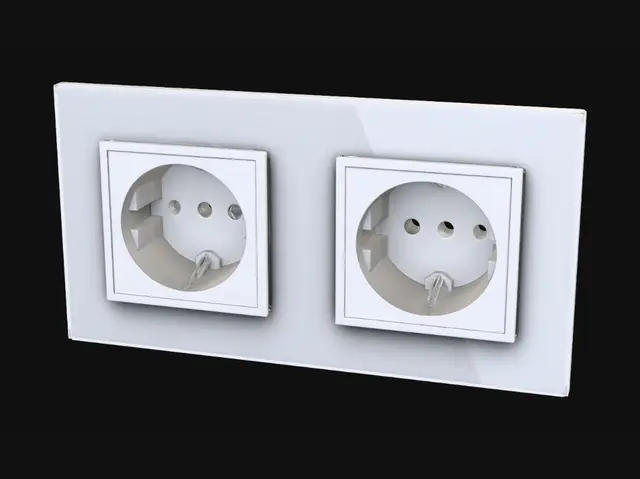 3D model for Twin European wall sockets