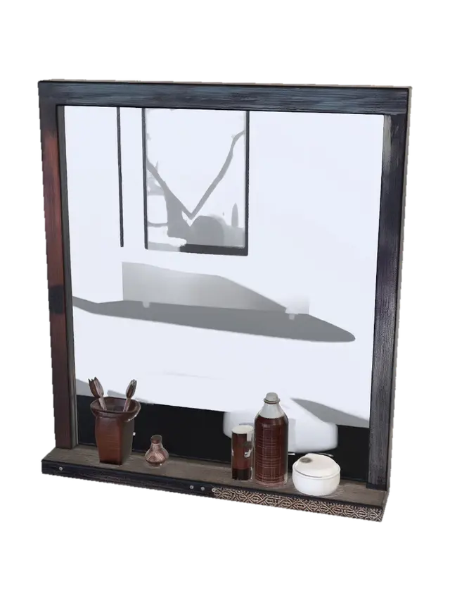 3D model for Toiletries on a Wooden Mirror