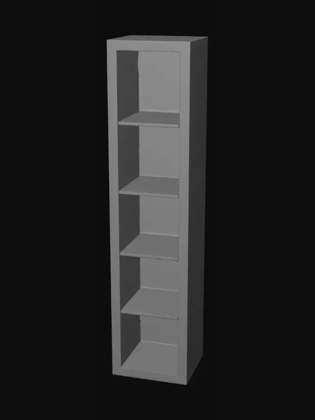 3D model for Tall White Narrow Bookshelf