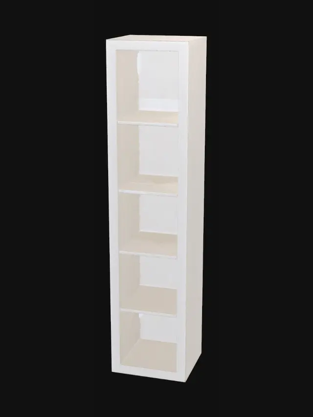 3D model for Tall White Narrow Bookshelf