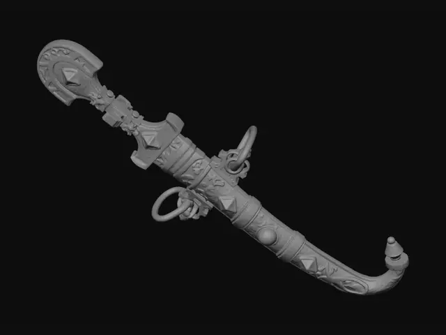 3D model for Ornate ceremonial sabre with turquoise inlays