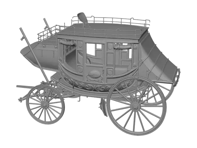3D model for Red and Gold Stagecoach