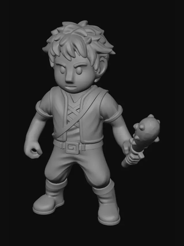3D model for Cudgel-Wielding Adventurer