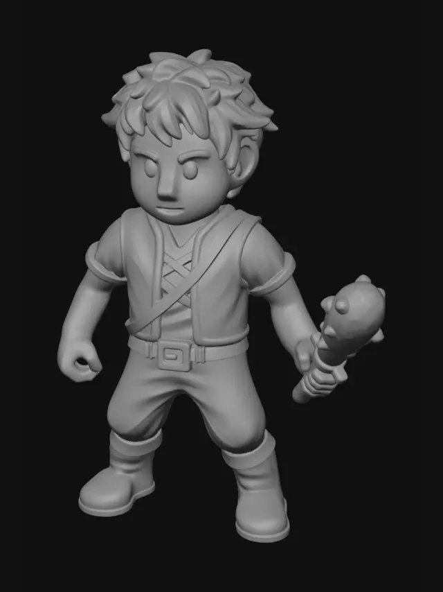 3D model for Cudgel-Wielding Adventurer