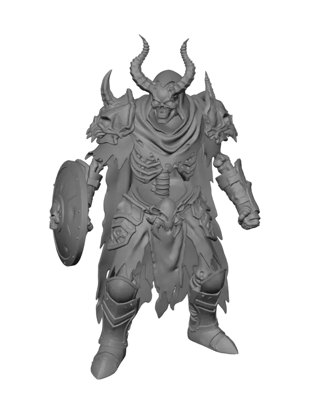 3D model for Boynuzlu elinde kalkanolanbir iskelet