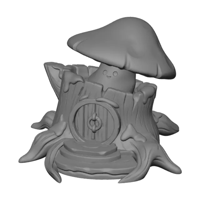 3D model for Smiling Mushroom on a Stump