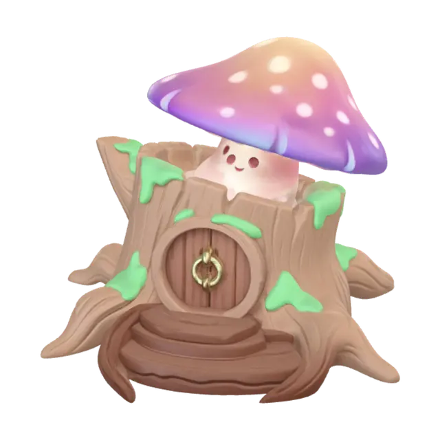 3D model for Smiling Mushroom on a Stump
