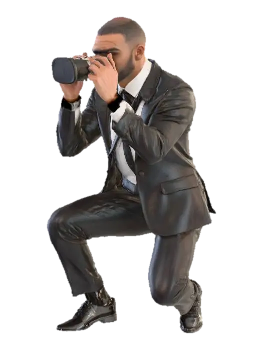 Photographer in Focus - Profession 3D model, vytvořený pomocí AI