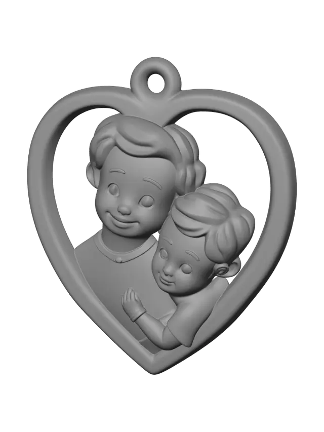 3D model for Father and Son Heart Pendant