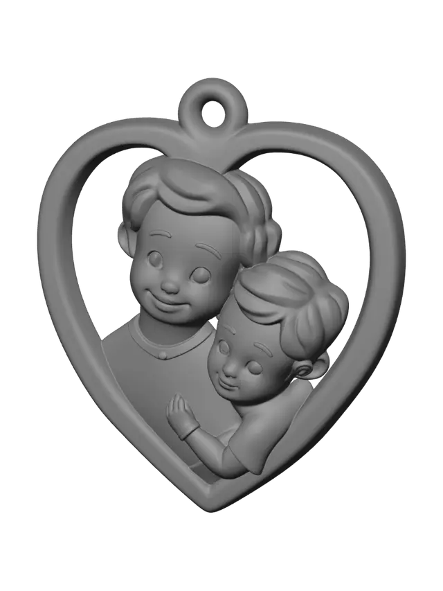 3D model for Father and Son Heart Pendant