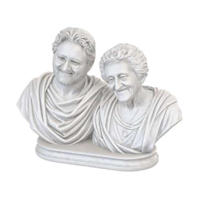 marble_double_bust_3d - Finish 3D model, vytvořený pomocí AI