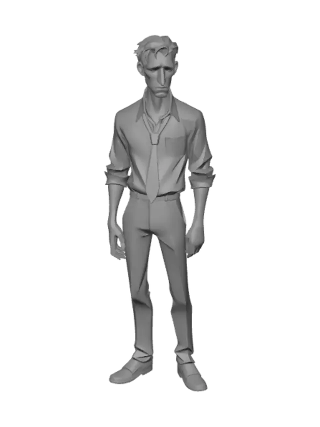 3D model for Exhausted Office Worker