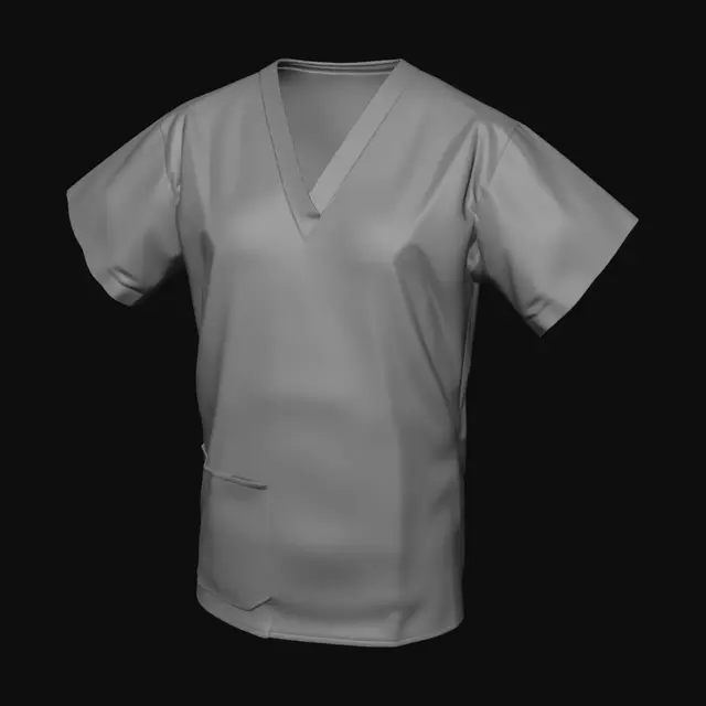 3D model for Light Blue Scrub Top