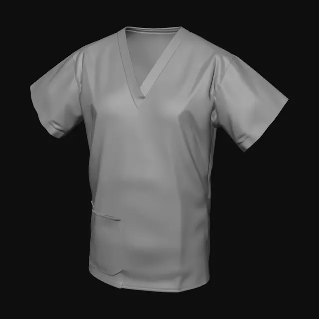 3D model for Light Blue Scrub Top