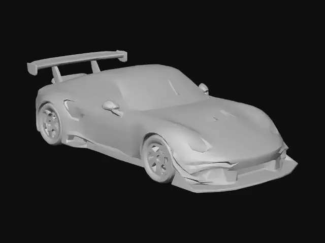 3D model for ralli yarış arabası, çamurlukları karizmatik farları belli ve camları saydam, milenyum tasarımı