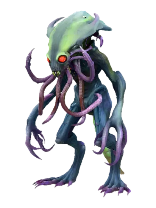 scary looking creature/monster (alien mixed with cryptid creature) with tentacles for me to put in my… AI 생성 3D 모델