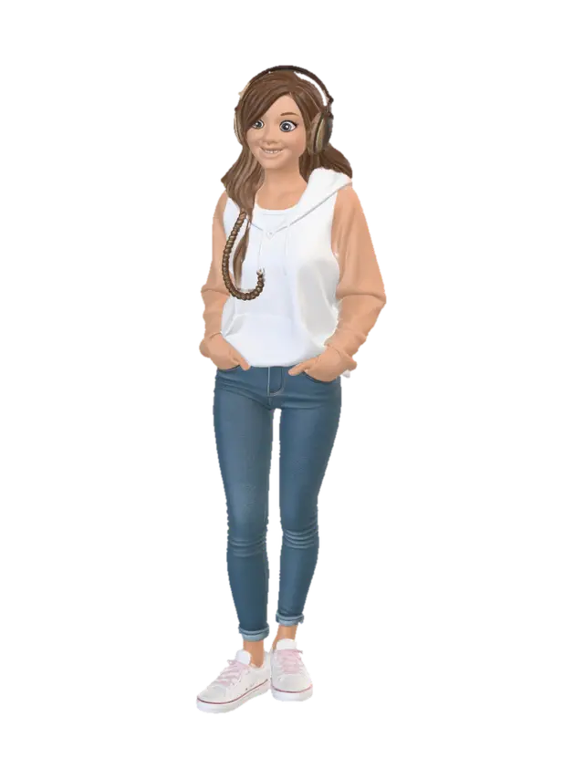 hoch realistisch, ganzkörper, frau, 165 cm Körperhöhe, 65 kg Körpergewicht,… - Bluehair 3D model, vytvořený pomocí AI