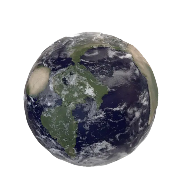 Earth Over the Americas - Worldmap-3D-modell, genererad av AI