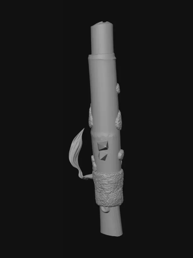 3D model for 生成一根得了甘蔗红腐病的甘蔗