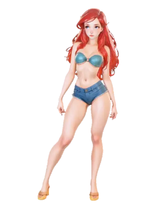 Sunset Serenity - Redhead 3D model, vytvořený pomocí AI