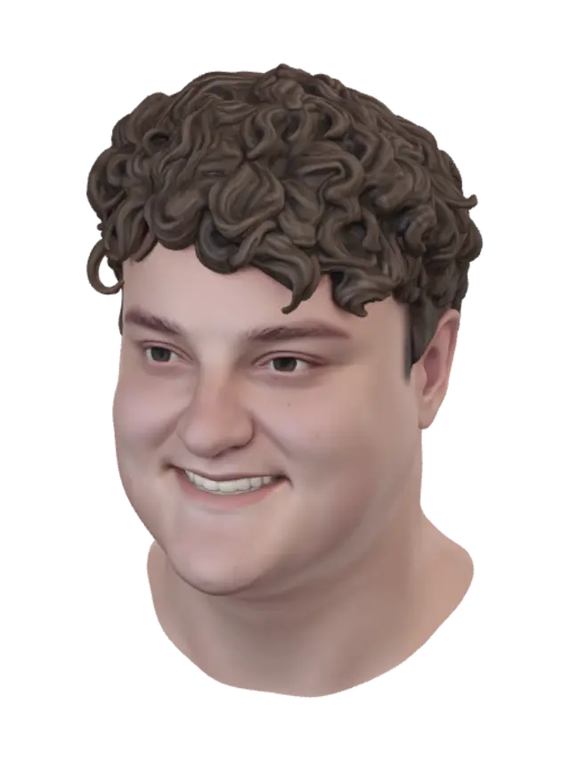3D model for Curly Hair Portrait