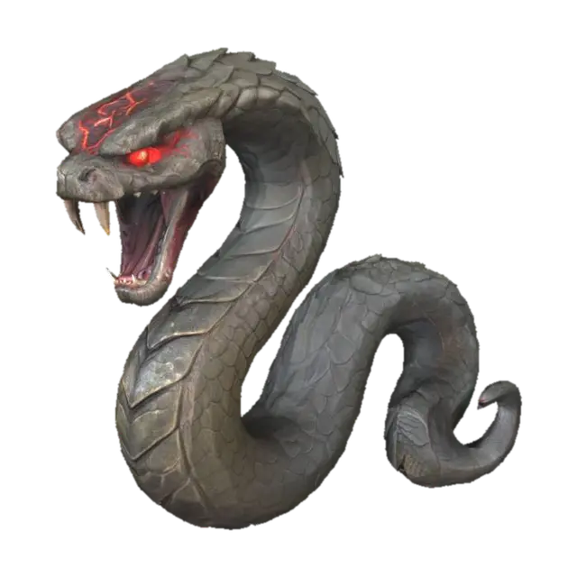Serpent's Fury - Fang 3D model, vytvořený pomocí AI