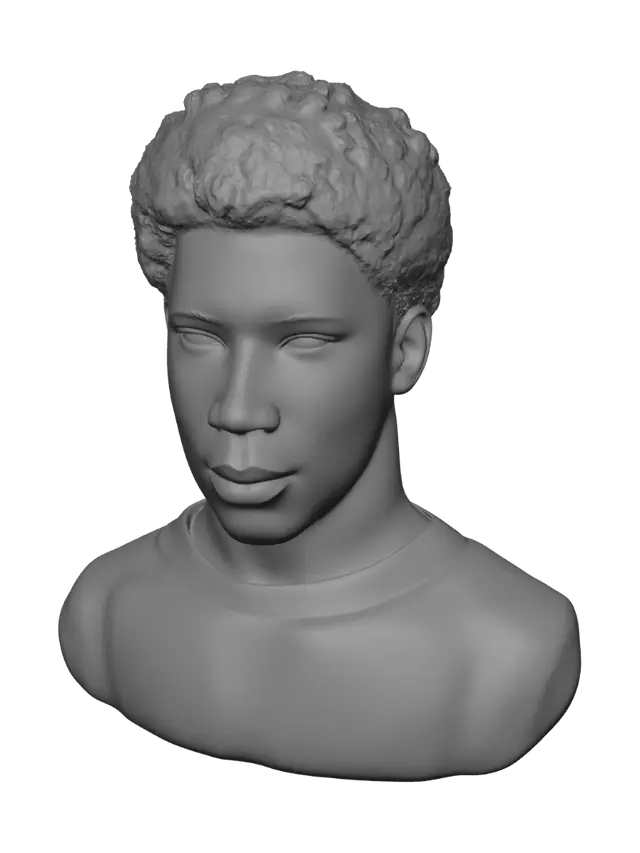 3D model for Portrait of a Young Man in Light Blue