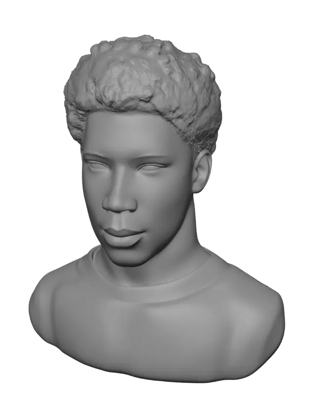 3D model for Portrait of a Young Man in Light Blue
