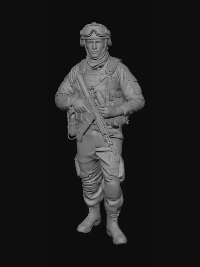 3D model for soldat armé américain 
habillé camouflage