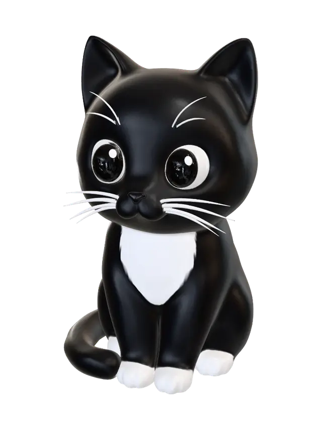 chibi_cat_figurine - Finish 3D model, vytvořený pomocí AI