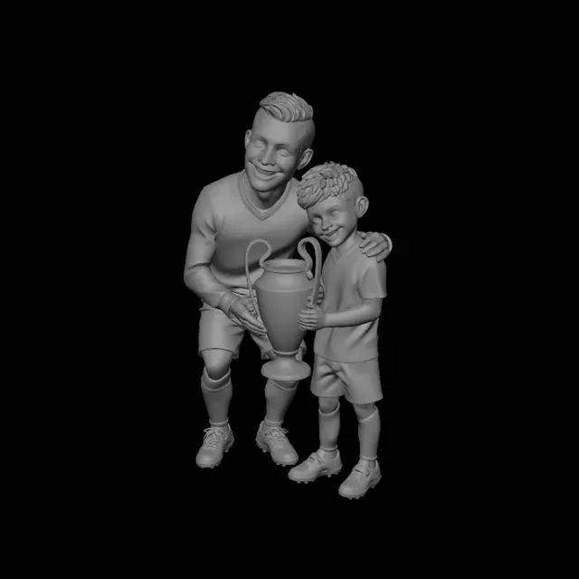 3D model for Father and Son Real Madrid Champions