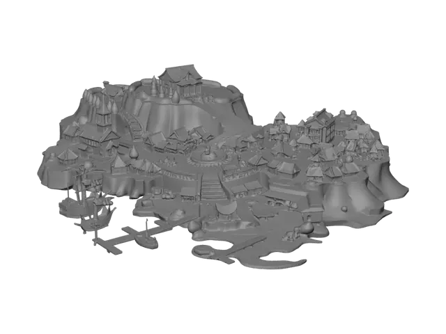 3D model for Cliffside Harbor Quest Map