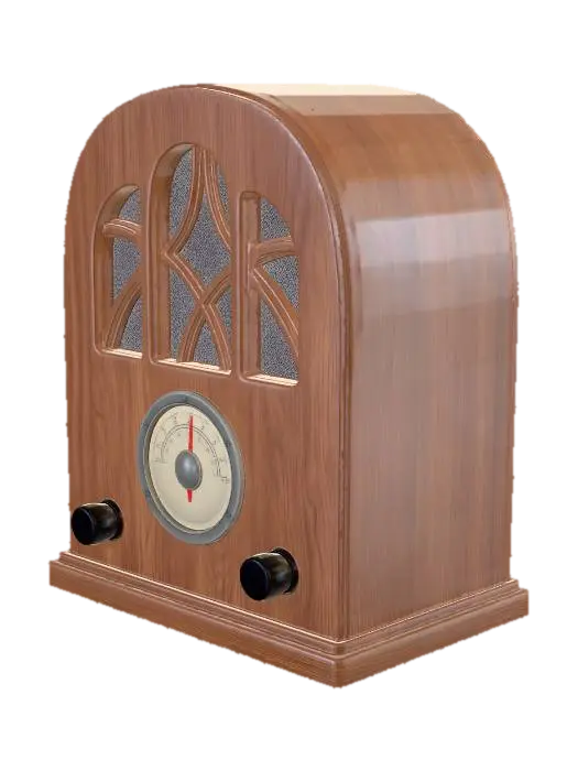 Modello 3D Vintage Wooden Radio, generato dall’IA