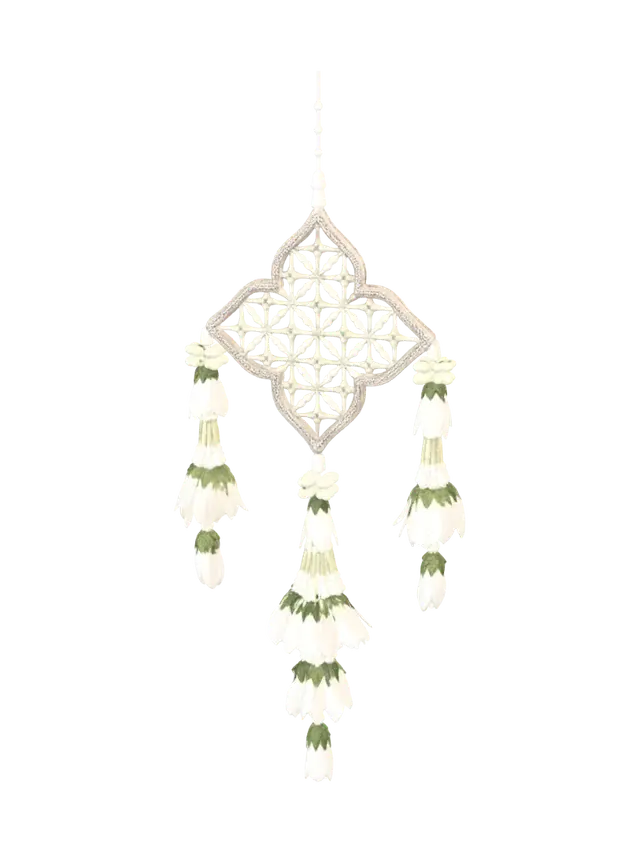 Khruang Kwaen (Thai Traditional Floral Hanging) - Macrame-3D-modell, genererad av AI